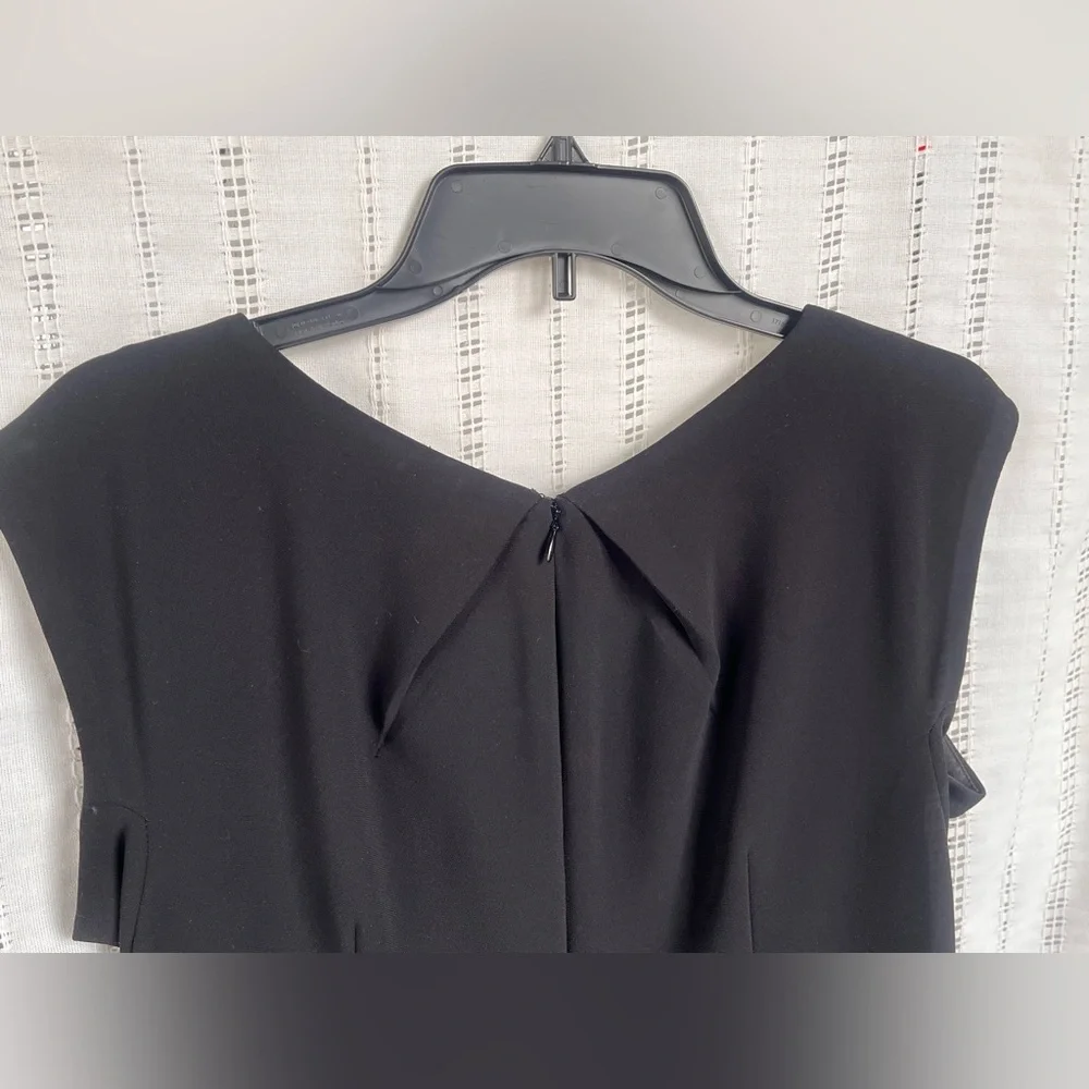 Tahari ASL Black Sheath Midi Dress Size 10P EUC - Picture 6 of 13